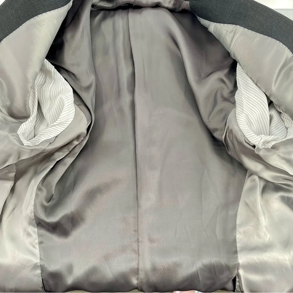 Blujacket Tanner Model Grey 100% Wool Fully Lined Pockets 42S Sport Coat Jacket